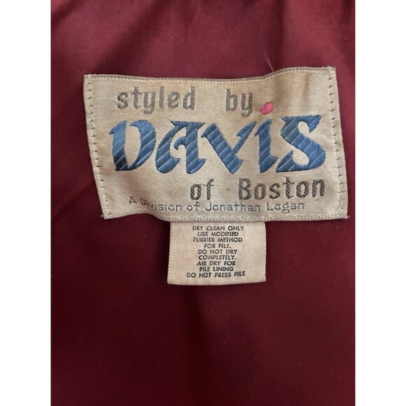 VINTAGE 60'S FAUX FUR COAT BROWN SIMULATED PERSIAN LAMB FAUX TRIM - Picture 10 of 11